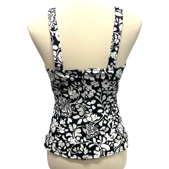 White House Black Market Floral Corset V Strap Top - Picture 5 of 11